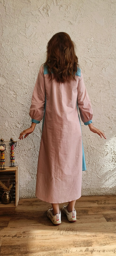Patchwork Pastel Shirt Gown